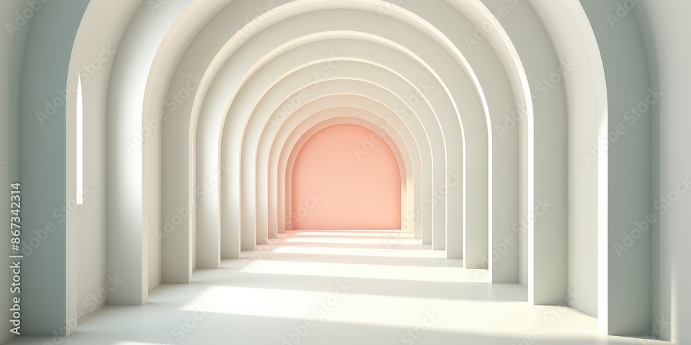 Fototapeta premium Abstract Minimalist Archway with Pink Wall