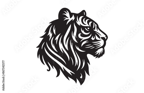 Wallpaper Mural vector silhouette illustration of a tiger on white background Torontodigital.ca