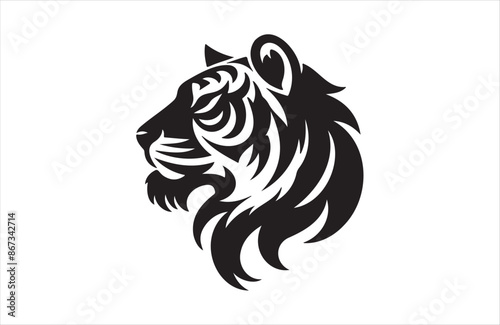 Wallpaper Mural vector silhouette illustration of a tiger on white background Torontodigital.ca