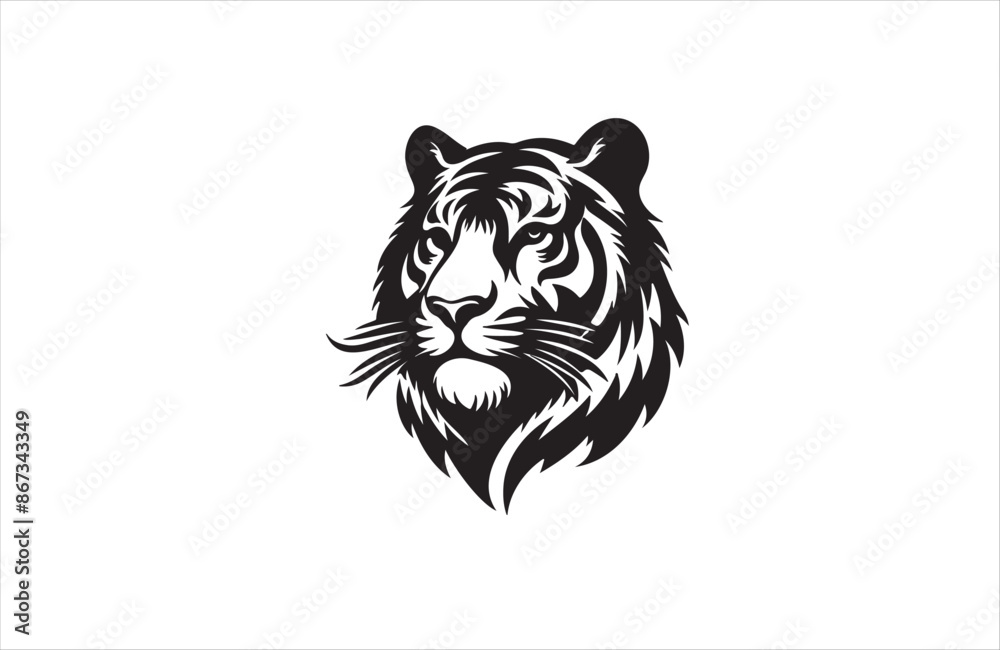 vector silhouette illustration of a tiger on white background vector silhouette illustration of a tiger on white background