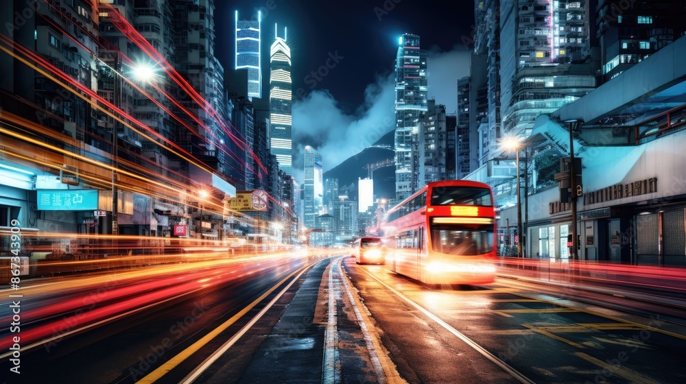 Futuristic blurred highway illuminated motion in metropolitan city Futuristic blurred highway illuminated motion in metropolitan city