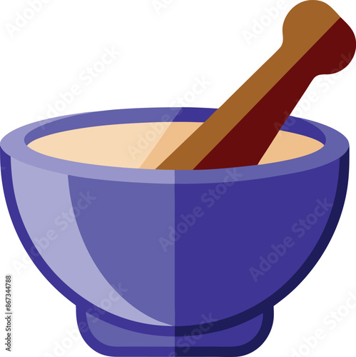 mortar and pestle kitchen tool, mortar and pestle cooking icon.