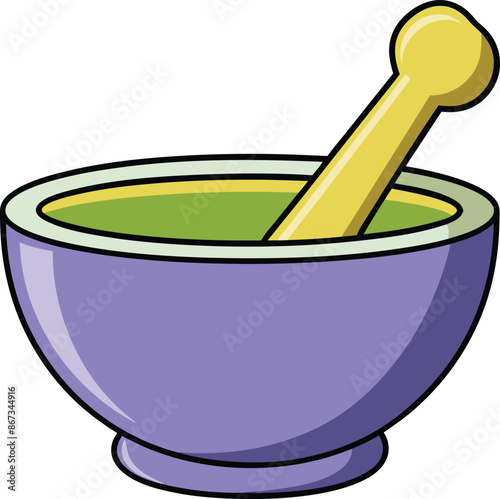mortar and pestle kitchen tool, mortar and pestle cooking icon.