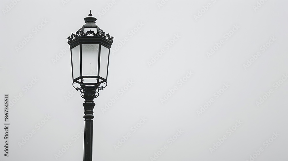 Street light in close up against white backdrop Street light in close up against white backdrop
