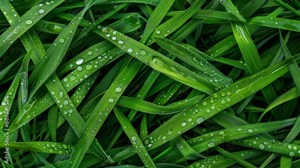 Freshly cut grass texture with morning dew drops Freshly cut grass texture with morning dew drops