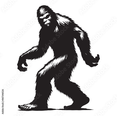 Bigfoot animal silhouette vector 