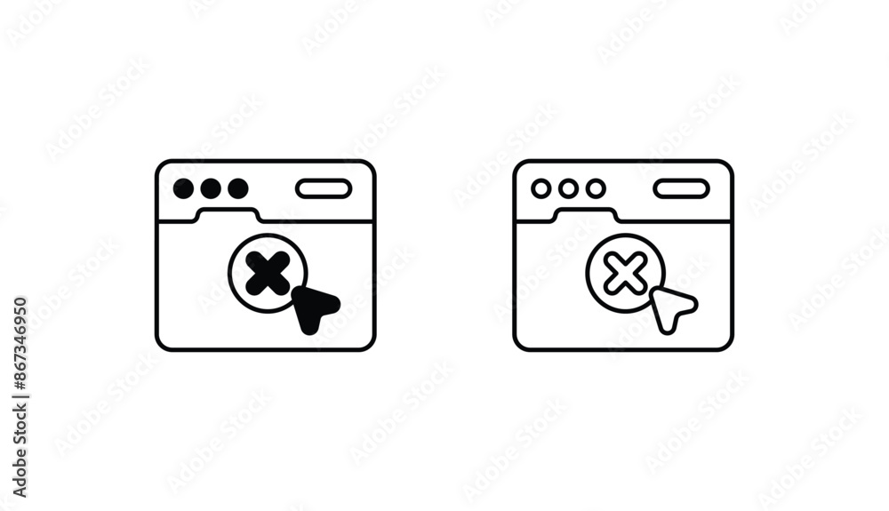 Browser icon design with white background stock illustration