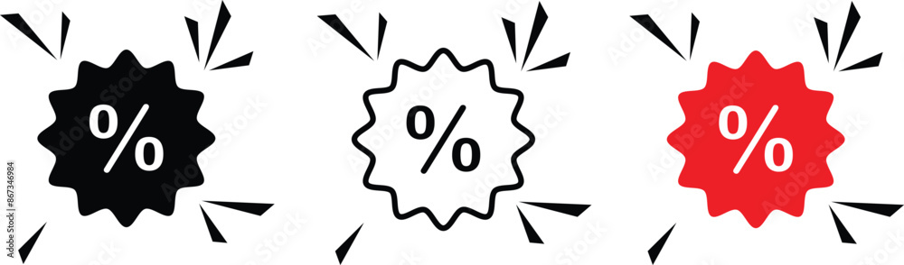 Discount promotion in line and flat icon collection. Shopping tag, cart, coupon, label, sticker, badge, speech bubble with percentage symbol for apps and websites.eps10 Discount promotion in line and flat icon collection. Shopping tag, cart, coupon, label, sticker, badge, speech bubble with percentage symbol for apps and websites.eps10