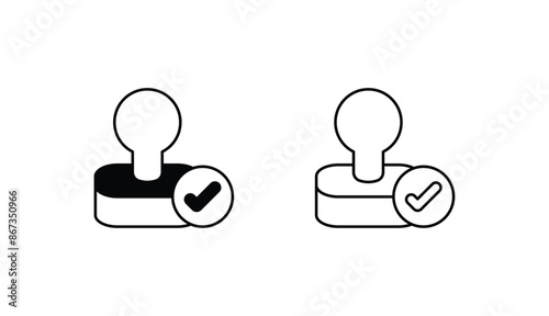 Stamp Approved icon design with white background stock illustration