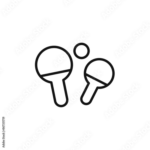 Ping Pong Icon Collection Table Tennis Equipment Illustrations for Sport Events