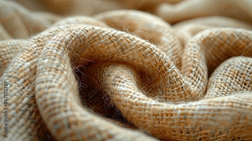 Fototapeta premium Soft fabric texture background with visible weave patterns, in muted colors like beige or grey.