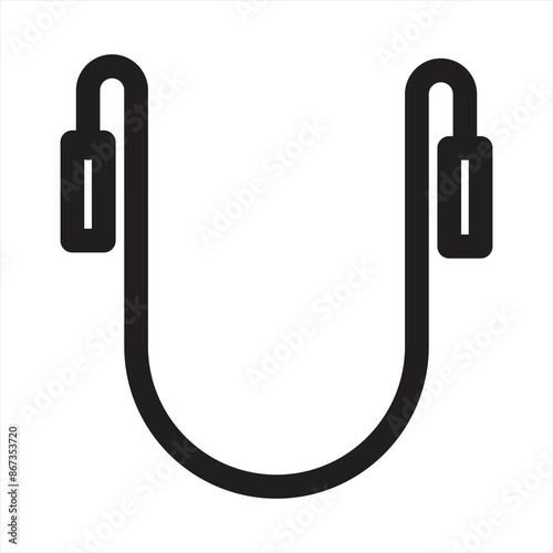 The skipping rope icon. Jumping-rope symbol. Flat Vector illustration