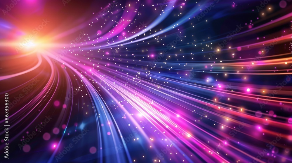 Vivid light trails streak through space, creating a dynamic and mesmerizing effect that captivates the viewer Vivid light trails streak through space, creating a dynamic and mesmerizing effect that captivates the viewer