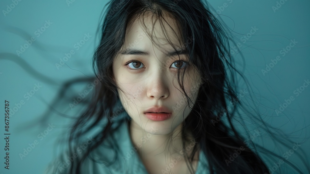 Beautiful korean woman shocking expression Beautiful korean woman shocking expression