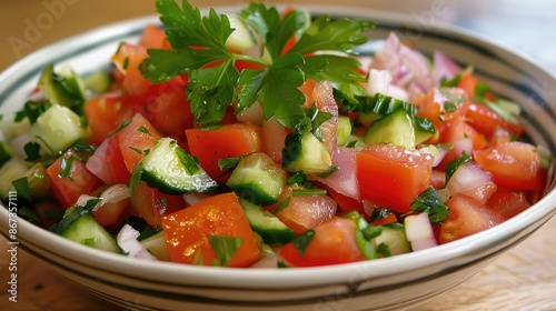 Tomato cucumber and onion salad © AkuAku
