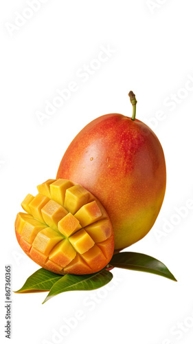 Delicious Mango Fruits Cut Out: Generated by AI