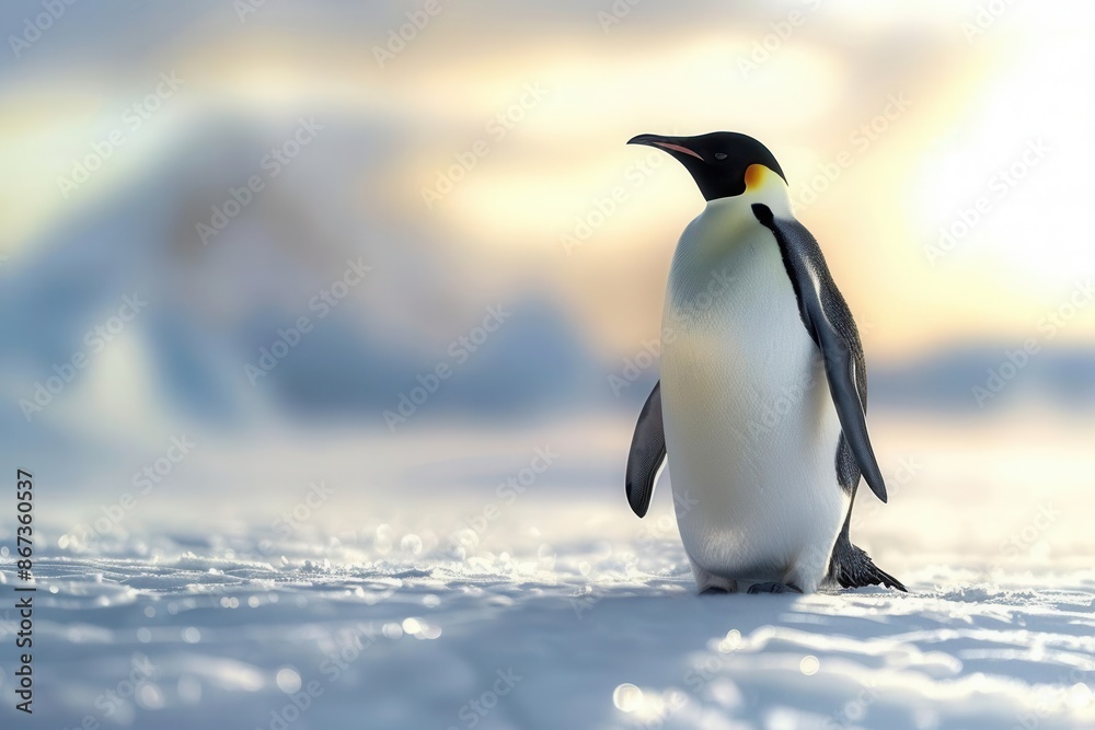 Obraz premium Playful Penguins. Winter Wonderland concept