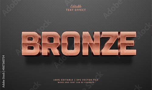 Bronze Editable Text Effect Style 3d Grain Rose Gold  