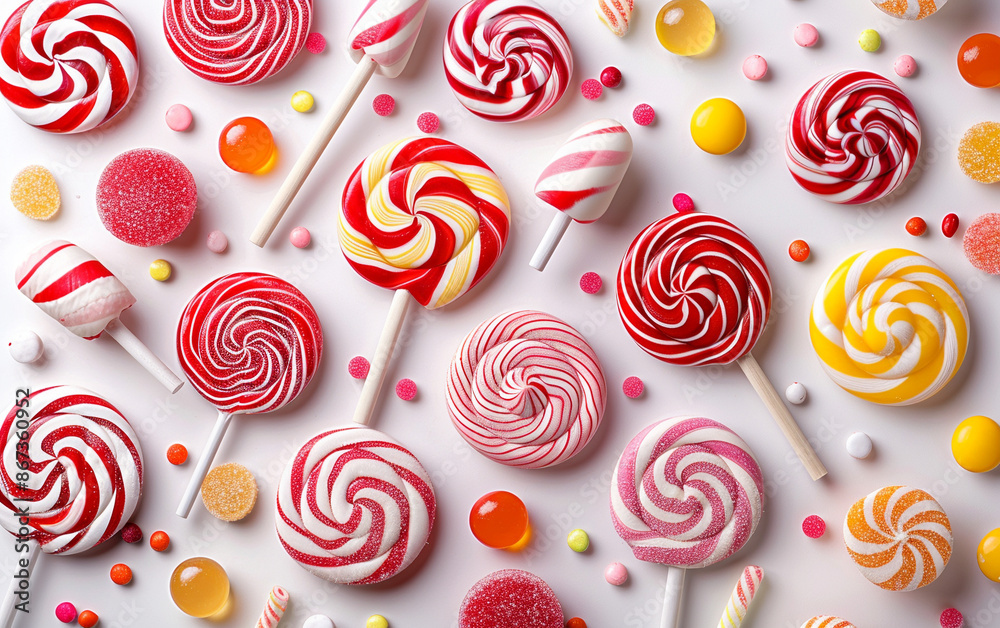 A colourful assortment of lollipops A colourful assortment of lollipops