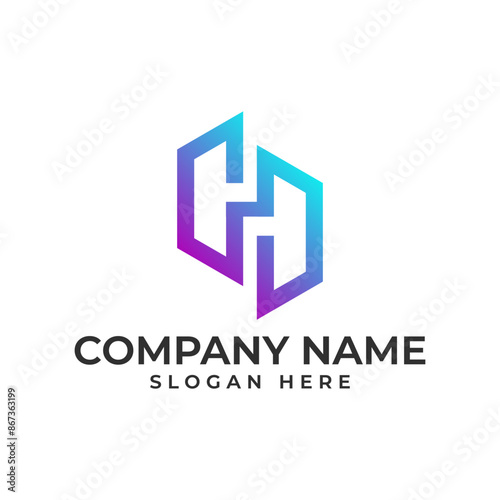Free Download GH initial lettermark in modern and minimalist style - GFXLoad
