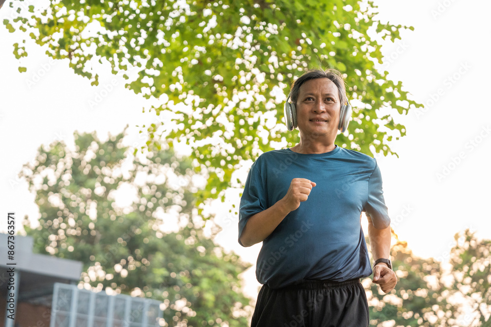 Senior old man runner exercise outdoor nature park. fitness man jogging wearing sportswear. Mature athlete man in sportswear Workout running at public park. Health and activity old man lifestyle Senior old man runner exercise outdoor nature park. fitness man jogging wearing sportswear. Mature athlete man in sportswear Workout running at public park. Health and activity old man lifestyle
