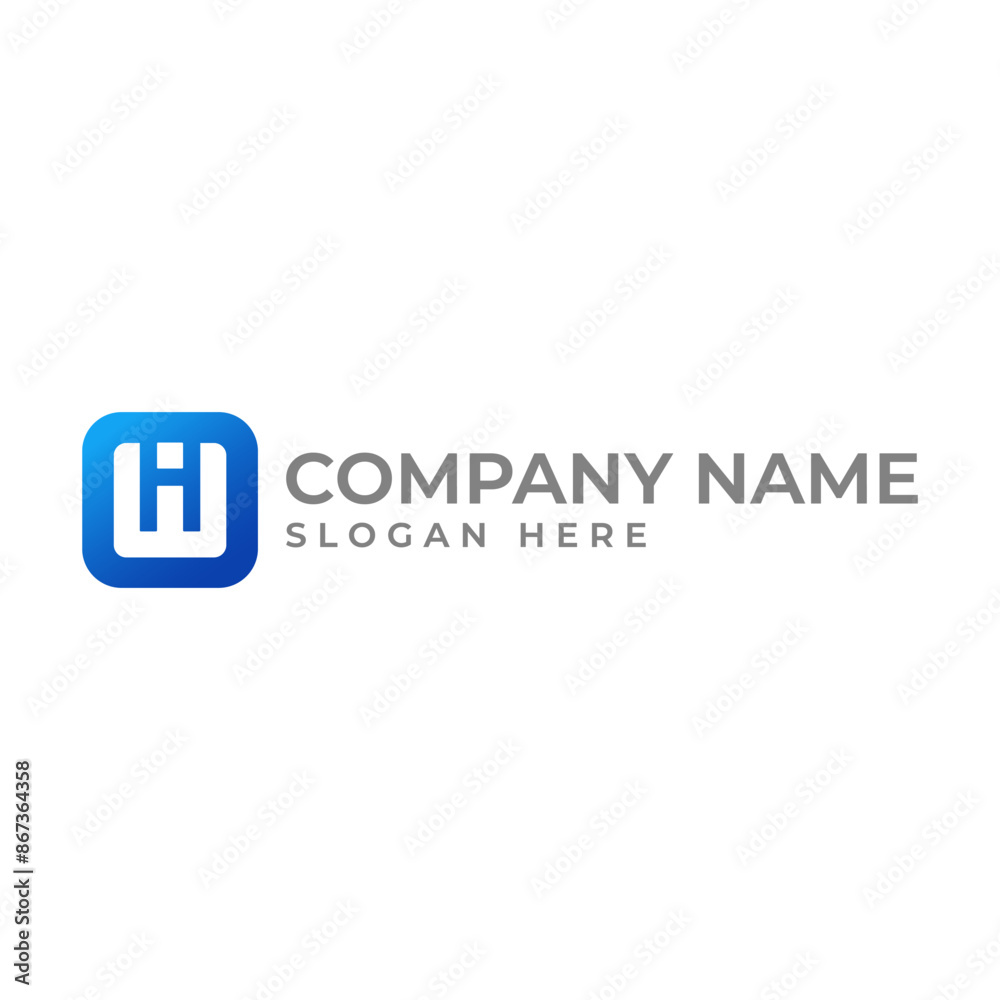Modern WHI initial lettermark in square shape with modern and minimalist style Modern WHI initial lettermark in square shape with modern and minimalist style