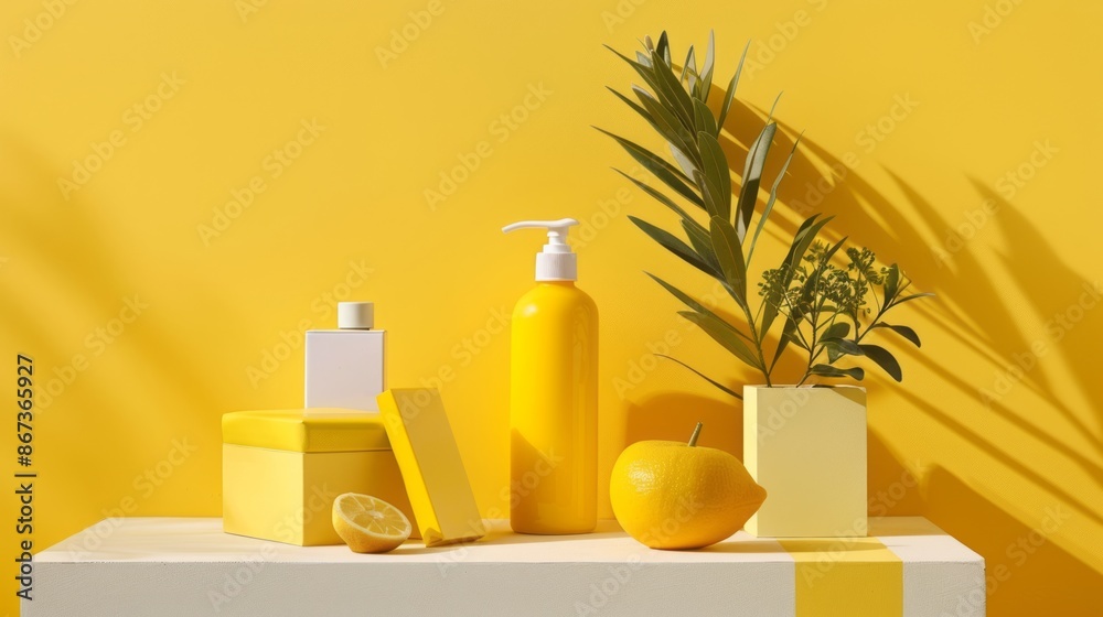 product display for a creative or innovative product with a bright, sunny yellow background product display for a creative or innovative product with a bright, sunny yellow background