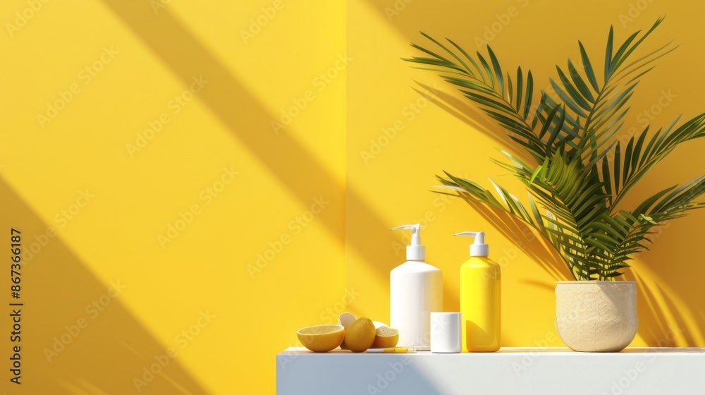 product display for a creative or innovative product with a bright, sunny yellow background product display for a creative or innovative product with a bright, sunny yellow background