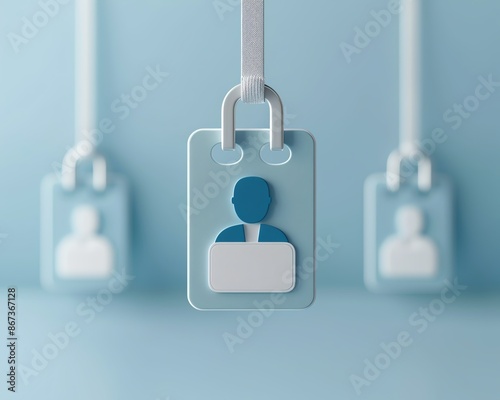 Closeup of a whistleblower s ID badge, emphasizing their anonymity, ID badge, anonymous reporting