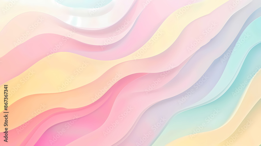 Fototapeta premium Pastel colored background with soft waves