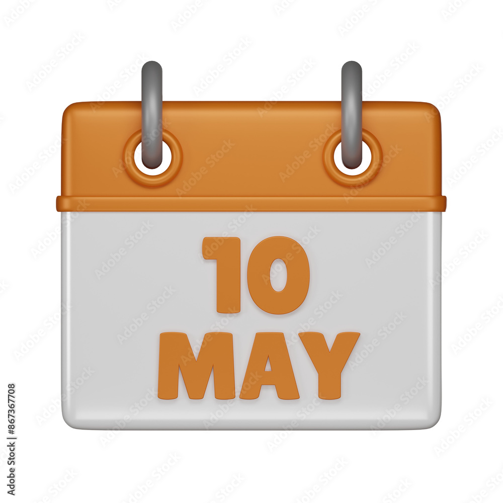 10 May Calendar 3d icon 10 May Calendar 3d icon