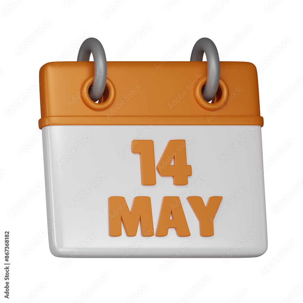14 May Calendar 3d icon 14 May Calendar 3d icon