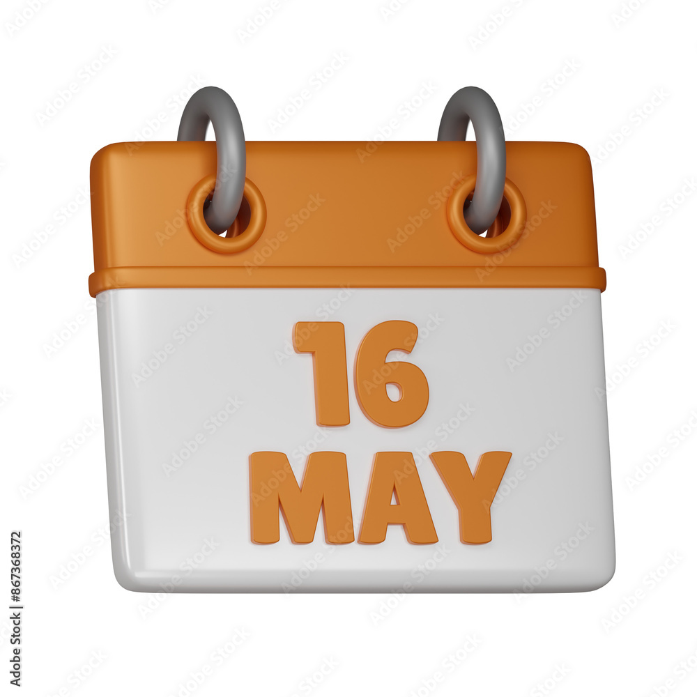 16 May Calendar 3d icon 16 May Calendar 3d icon