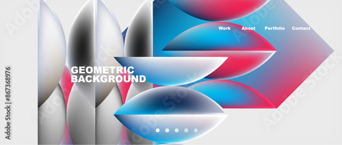 Colorful gradients with abstract geometric shapes. Vector Illustration For Wallpaper, Banner, Background, Card, Book Illustration, landing page