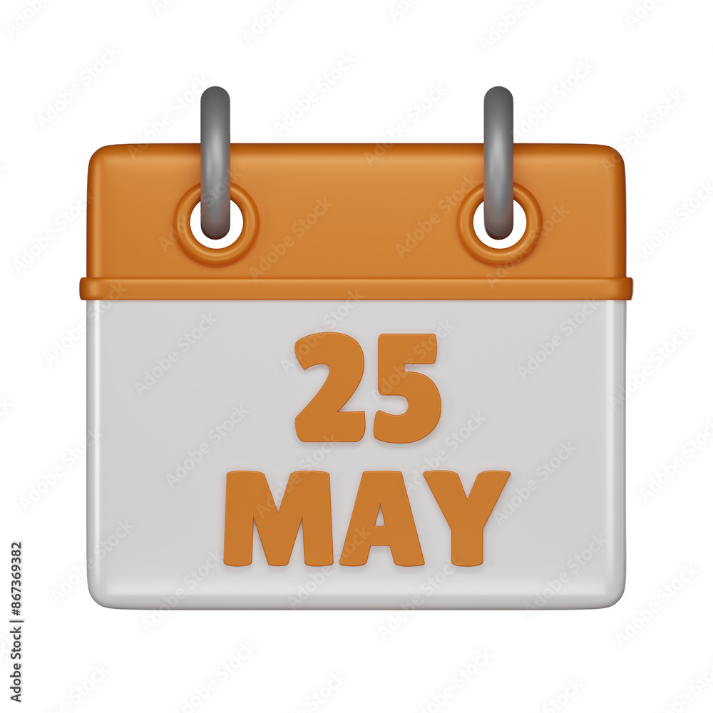 25 May Calendar 3d icon 25 May Calendar 3d icon
