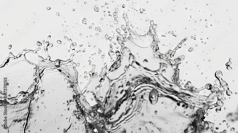 Crystal clear water and ice cubes on white background Crystal clear water and ice cubes on white background