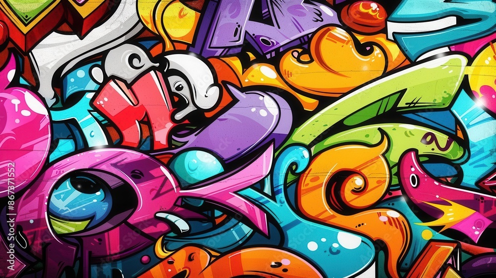 Vibrant Street Art. Urban graffiti concept Vibrant Street Art. Urban graffiti concept