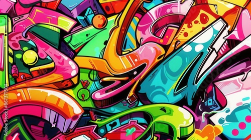 Wallpaper Mural Colorful Urban Expression. Vibrant graffiti art background Torontodigital.ca