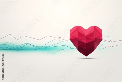 Valentine Background With Heart And Paper, Vector Illustration photo