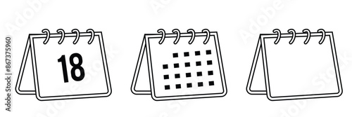 Calendar, Event, Schedule, Appointment, Agenda, Table calendar, Date Editable stroke Solid line icon set collection Vector illustration.