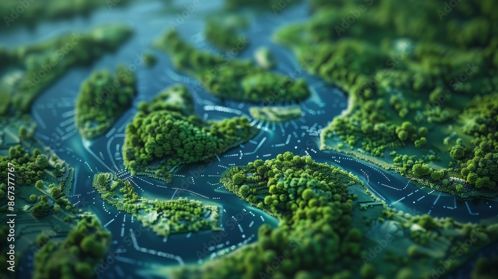 Obraz premium World Rivers Day high tech data concept 