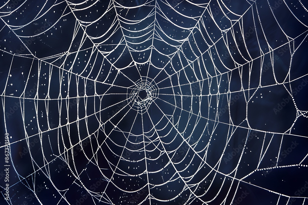 Obraz premium A pattern of thin, white lines creating a web on a dark background