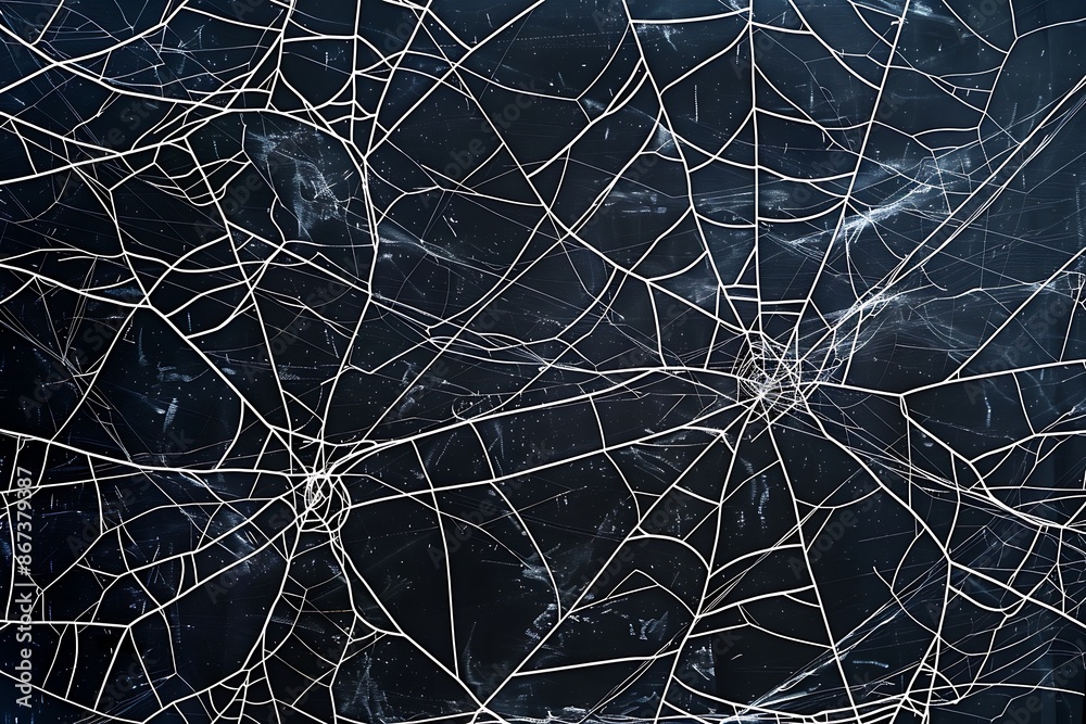 A pattern of thin, white lines creating a web on a dark background A pattern of thin, white lines creating a web on a dark background
