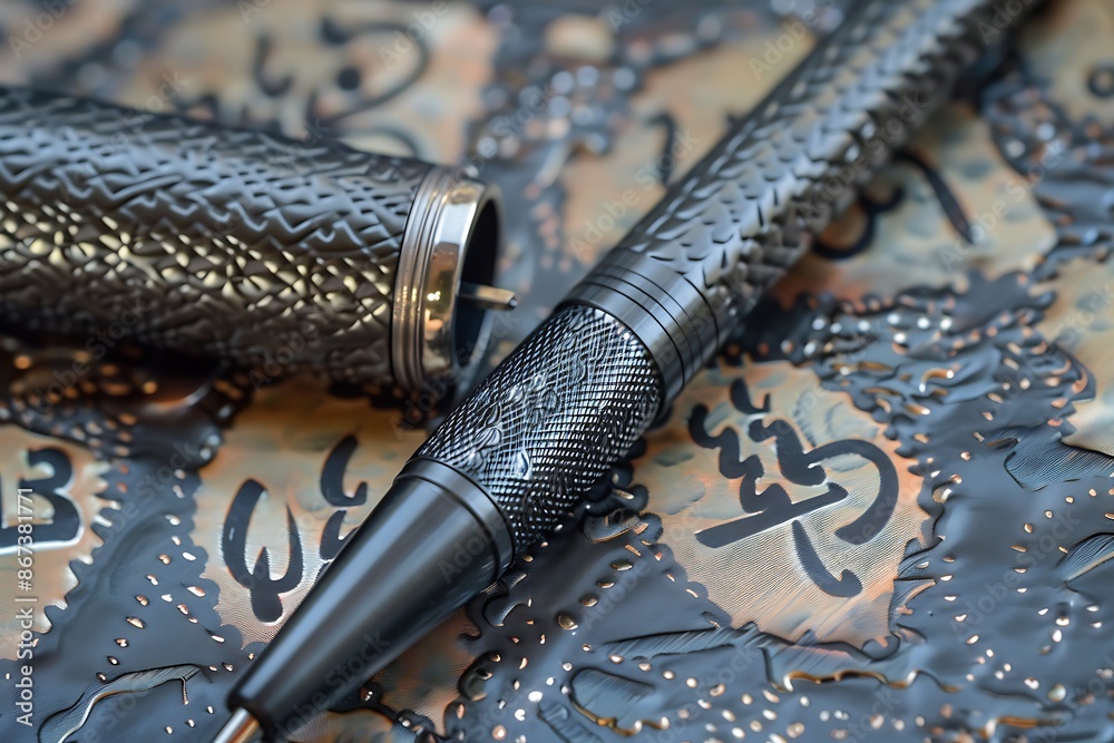 A pen that writes in three-dimensional script A pen that writes in three-dimensional script