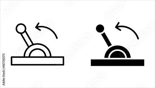 Lever icon set, sign and symbols in thin linear outline style on white background
