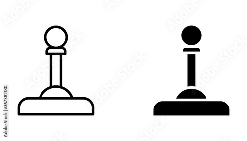 Lever icon set, sign and symbols in thin linear outline style on white background
