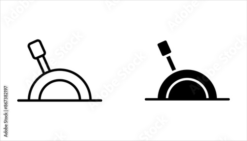 Lever icon set, sign and symbols in thin linear outline style on white background