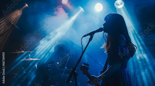 shot of a female singer performing on stage