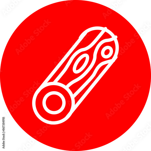 wood log Vector Line White Circle Red