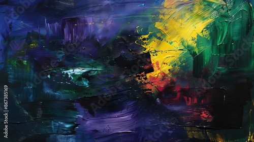 Wallpaper Mural The vibrant oil paint is being used to create thick brushstrokes and an abstract design in this colorful art background, adding a touch of creativity and modernity to any project Torontodigital.ca